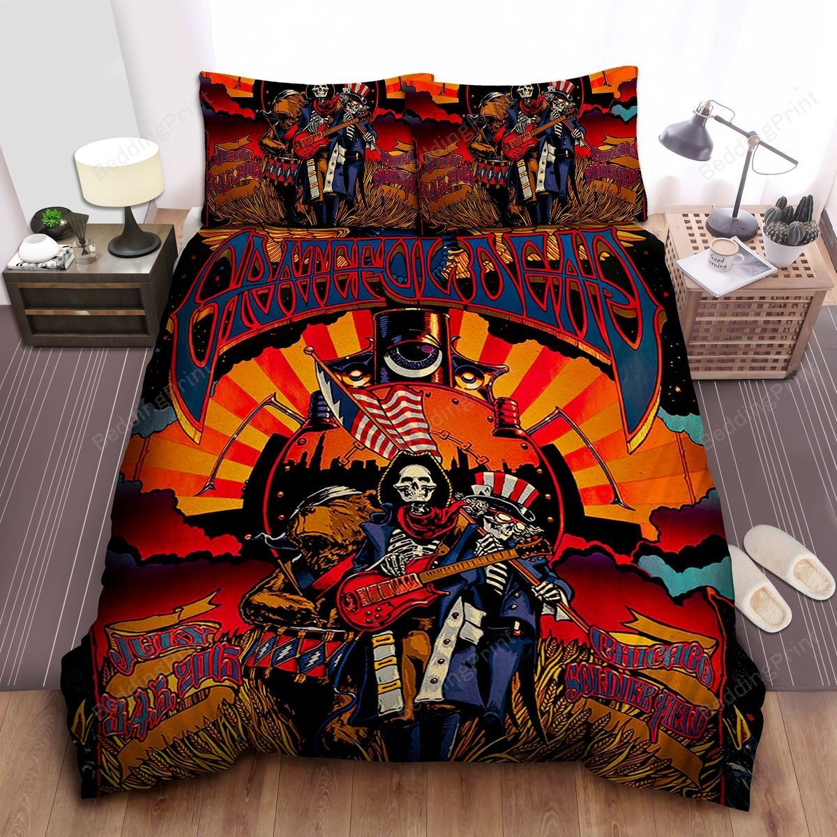 Grateful Dead Soldier Field Digital Art Bed Sheet Duvet Cover Bedding Sets