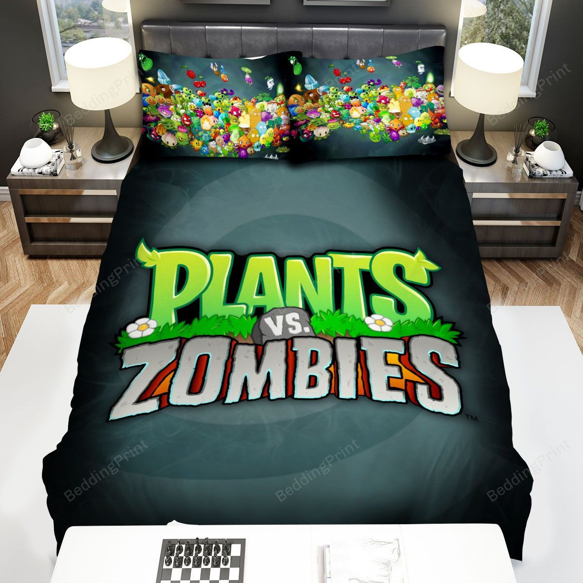 Video Games, Plants Vs Zombies, All Plants Bed Sheets Spread Duvet Cover Bedding Sets